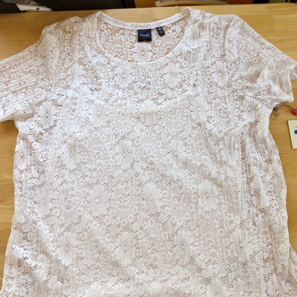 RAFAELLA WHITE LACE TOP WITH CAMISOLE XL